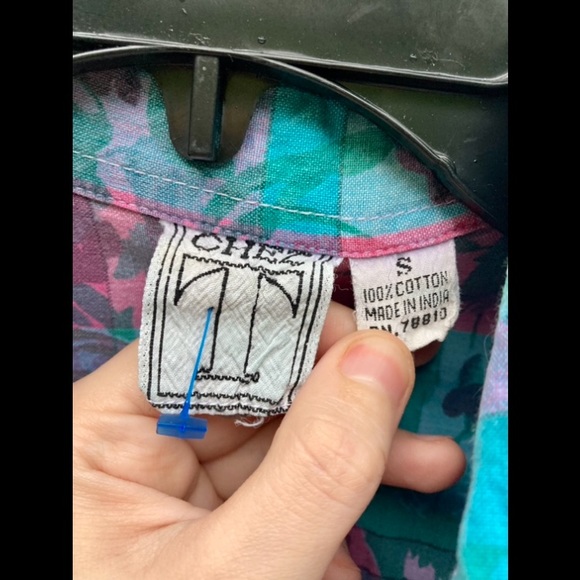 Vintage 90s Floral Abstract Button Down Shirt - Picture 7 of 8